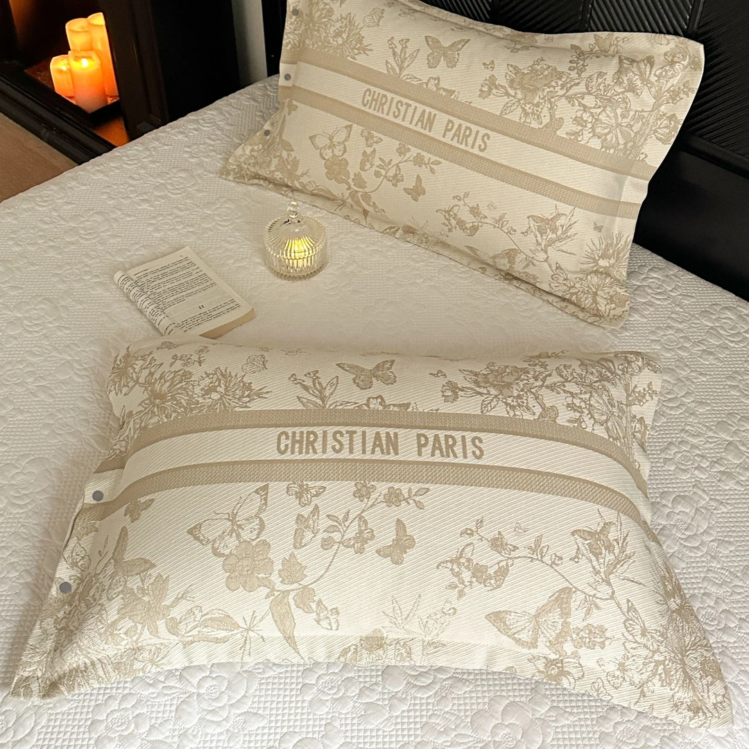 【幻彩蝴蝶】48*74高端多层纱布透气加厚成人枕套一对装