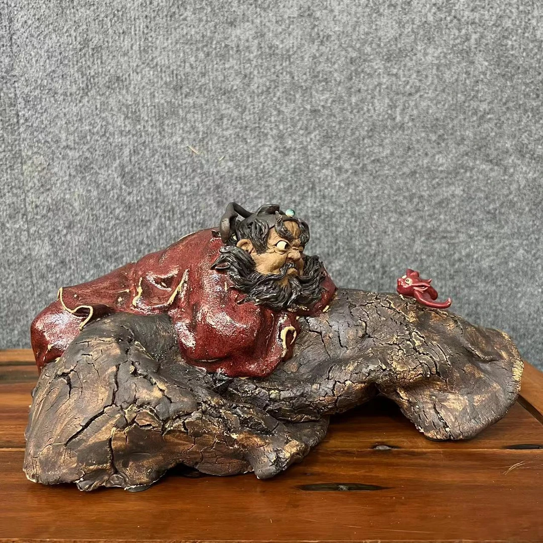 【调气福寿】石湾陶瓷人物公仔丨黄志棠癸卯年原作，高17长37宽19