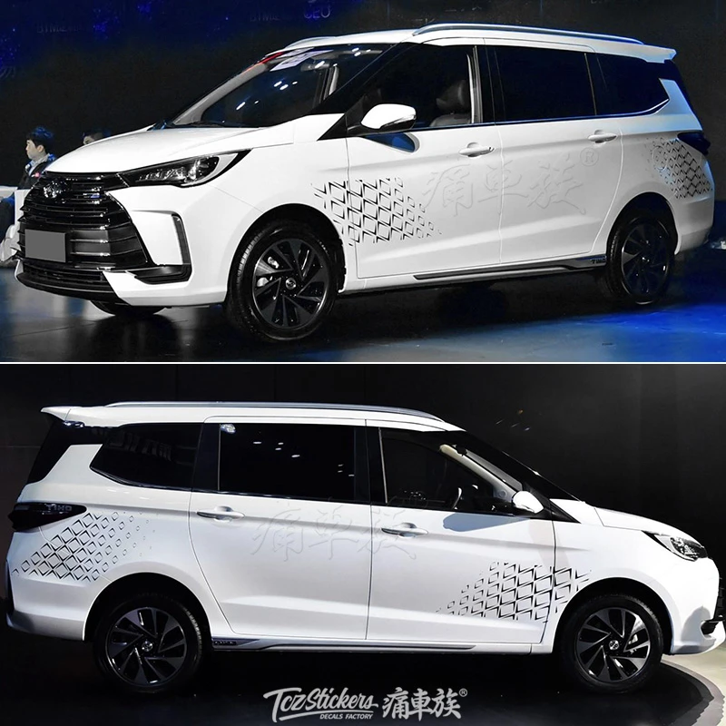 适用于长安欧尚A800长行车贴拉花车身装饰改装汽车贴纸彩条彩贴