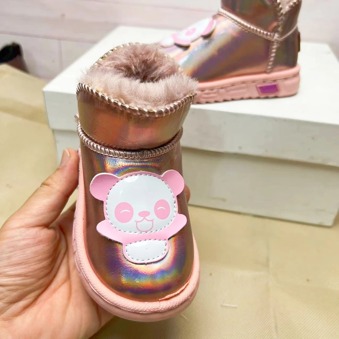 22-27码冬季女童雪地靴加绒加厚防水防滑保暖棉鞋1-3-5岁6