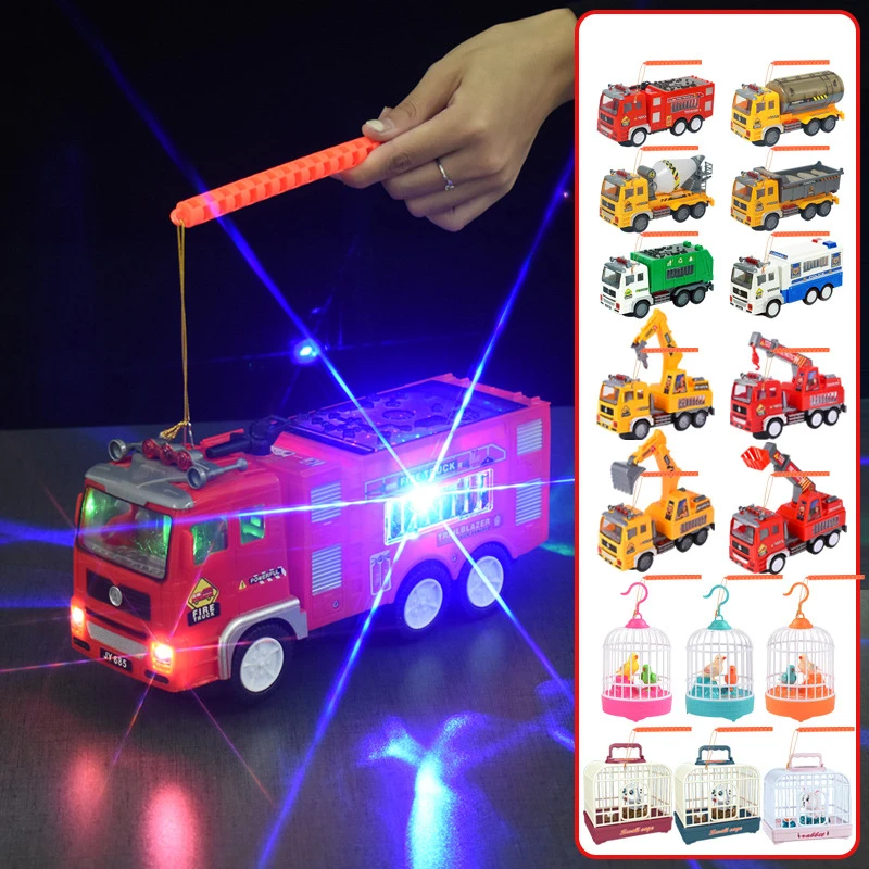 电动万向灯光音乐工程车老虎兔子鸟笼中秋节元宵发光手提玩具灯笼