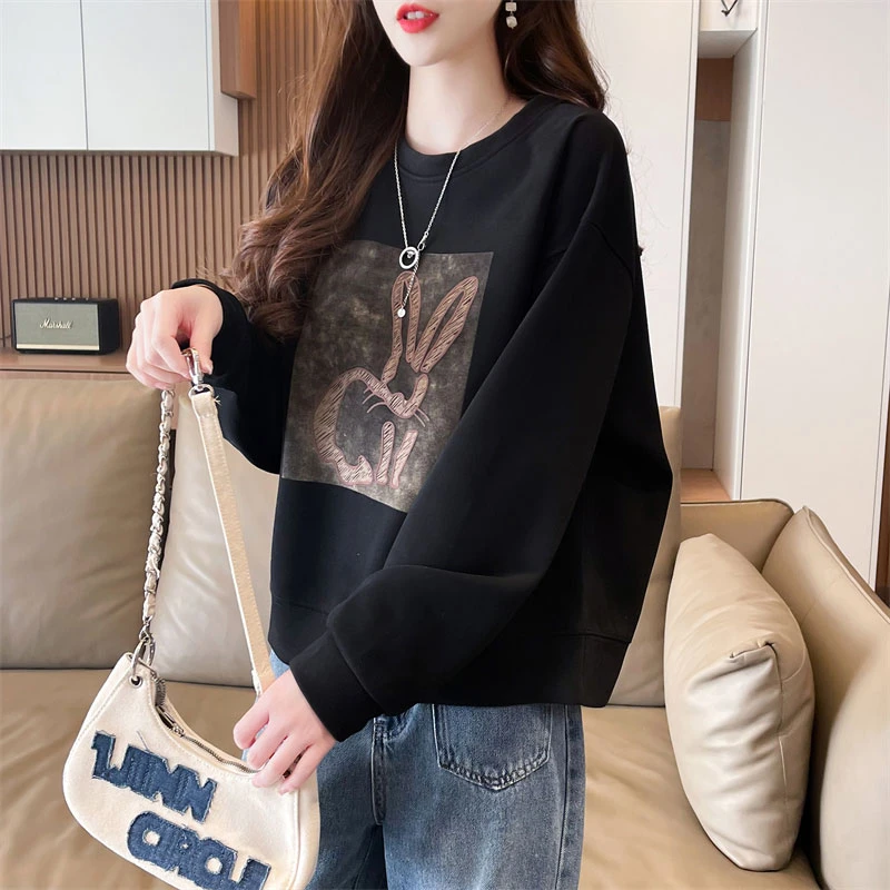 大码女装小个子短款卫衣女春秋季2025新款宽松设计感小众上衣外套