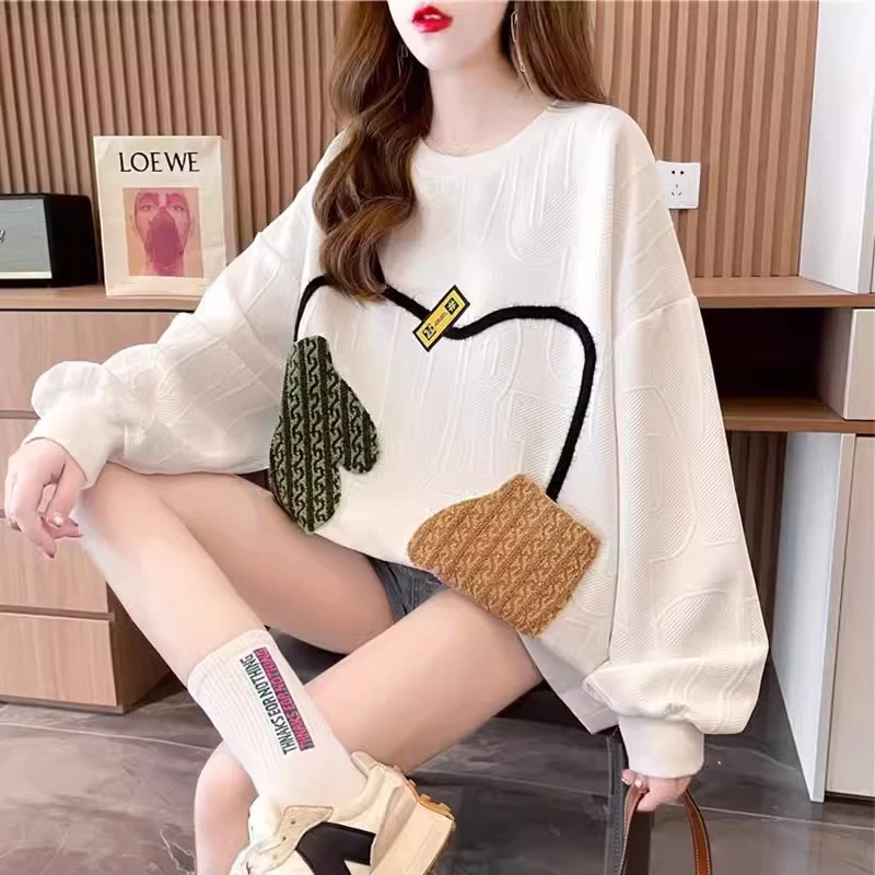 设计感小众卫衣女春秋薄款2025新款韩版宽松休闲风早秋上衣外套潮
