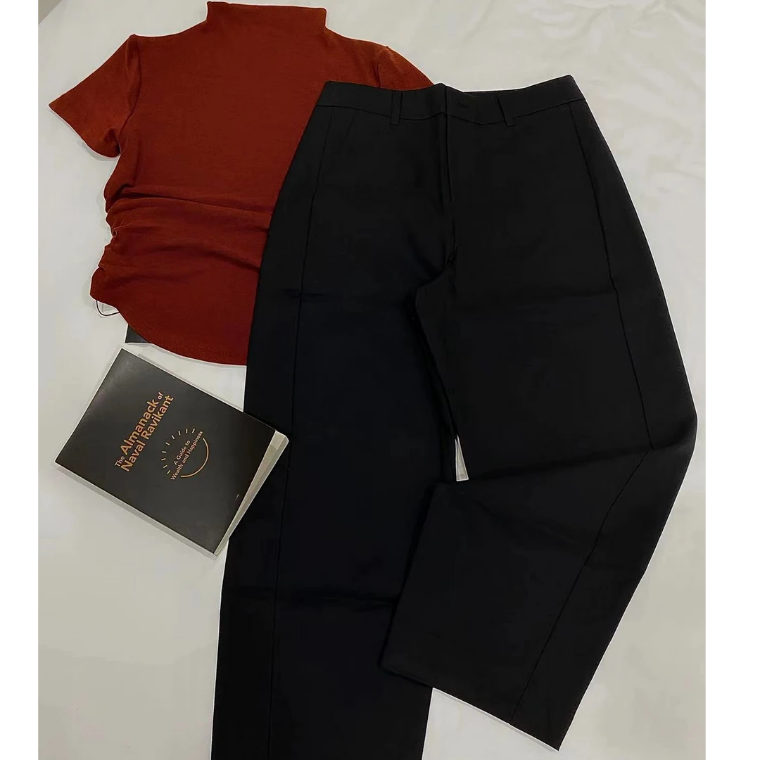 弯刀裤女初秋新款小个子镰刀裤高腰哈伦裤子九分休闲香蕉女裤子