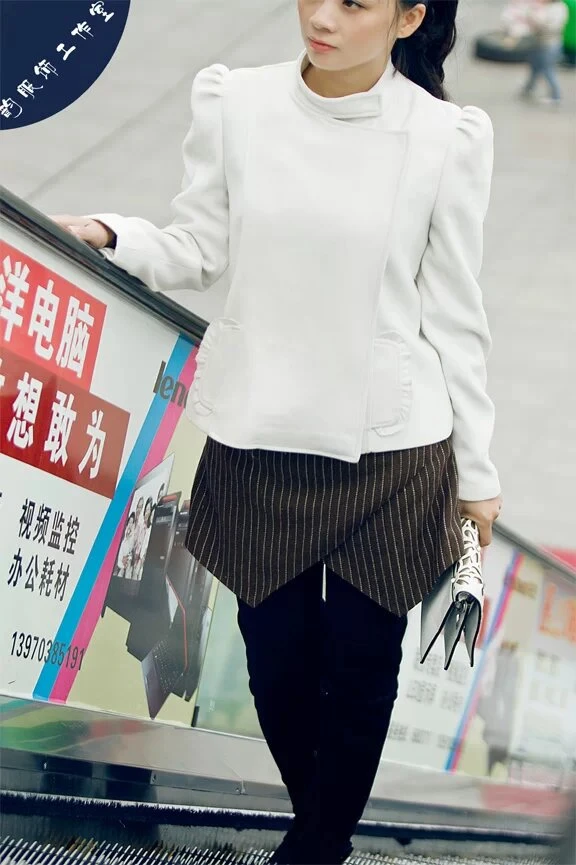 原创设计/白色羊绒短外套