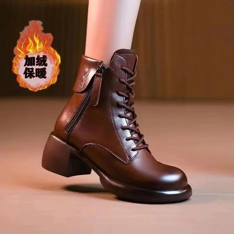 668小短靴女单靴新款厚底增高靴子女鞋