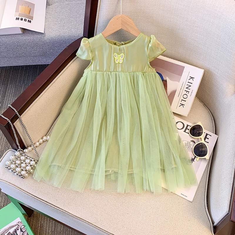 女童翅膀公主裙2025夏季新款儿童夏装连衣裙韩版洋气网纱裙子6Y65