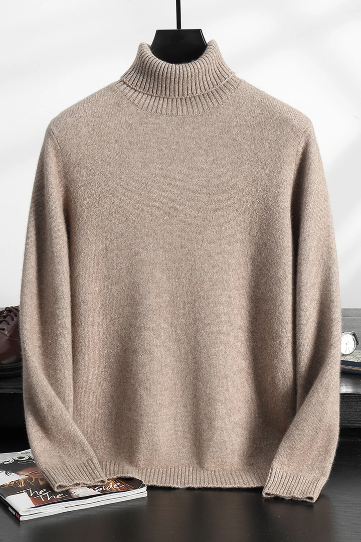 男士山羊绒高翻领加厚羊绒打底衫611