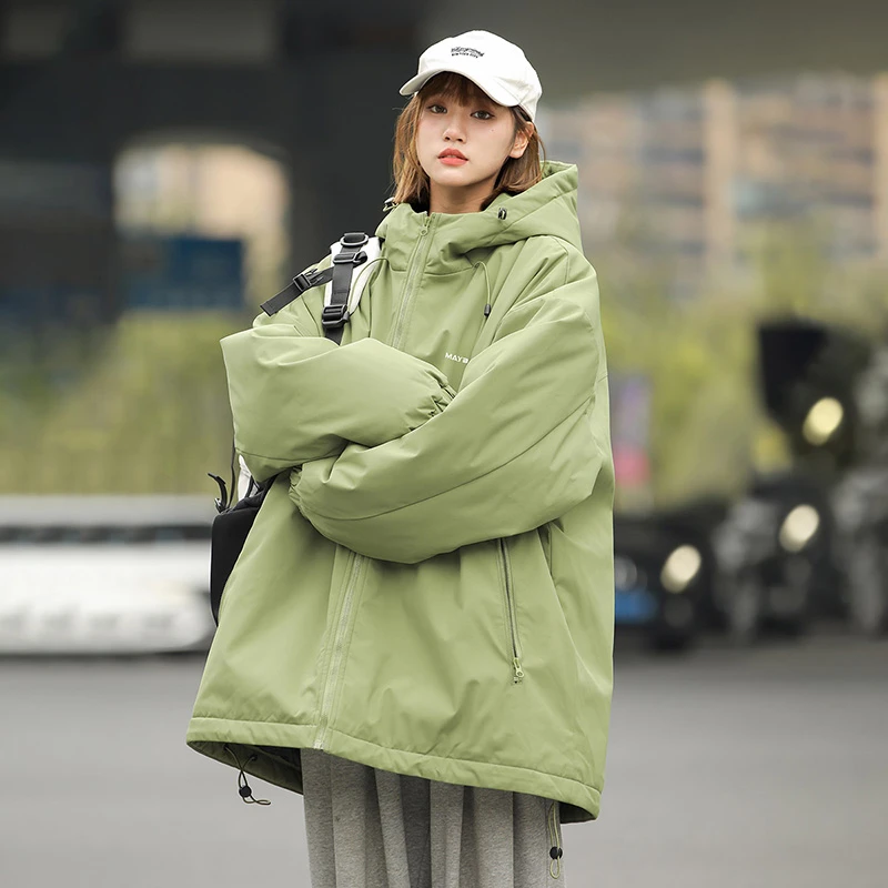 冲锋衣棉服男女2024新款户外棉衣外套冬季情侣连帽宽松棉袄面包服