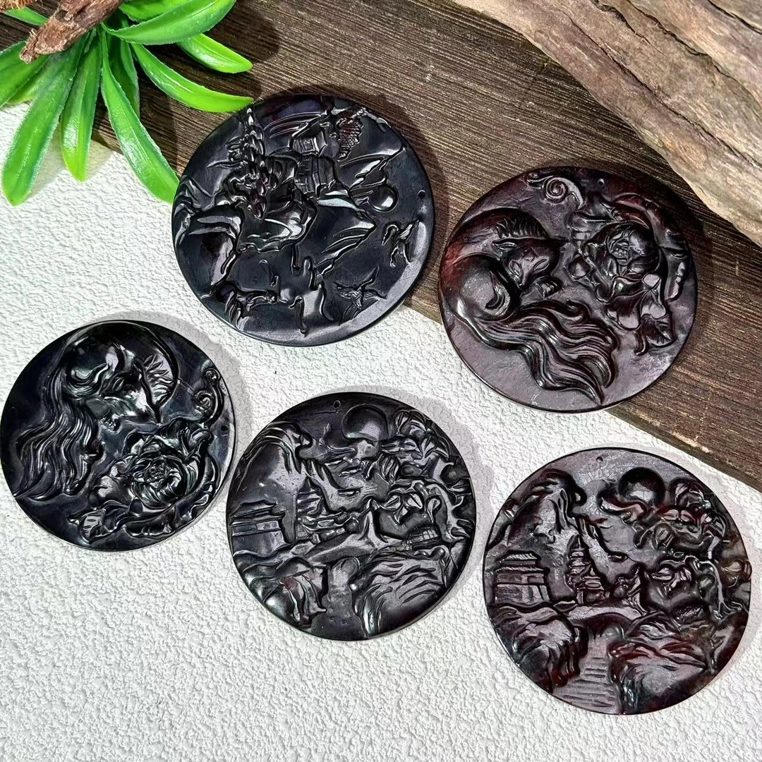 【祁恩珠宝】舒俱来雕刻圆牌D082202-多样性发单一