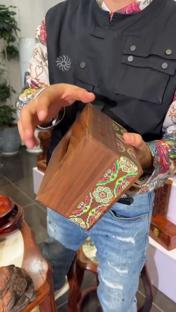 【闪购商品】木胡桃木纸巾盒