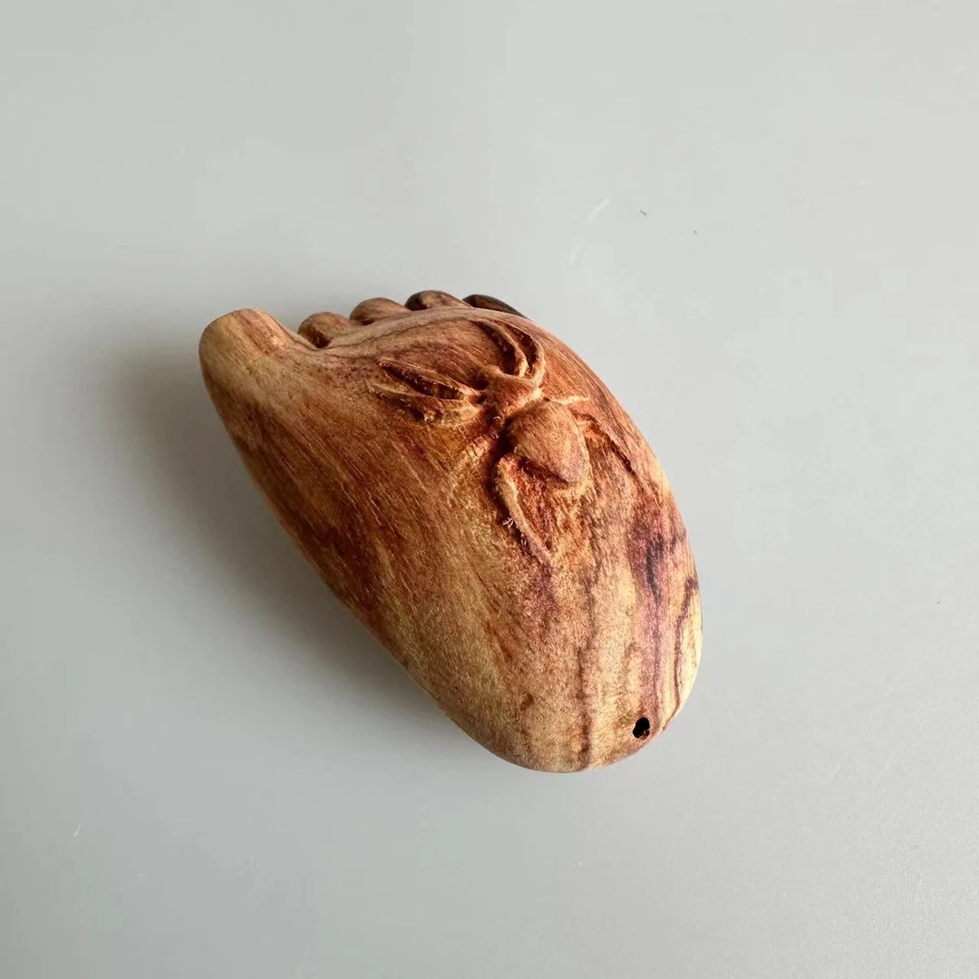 黄花梨知足常乐手把件