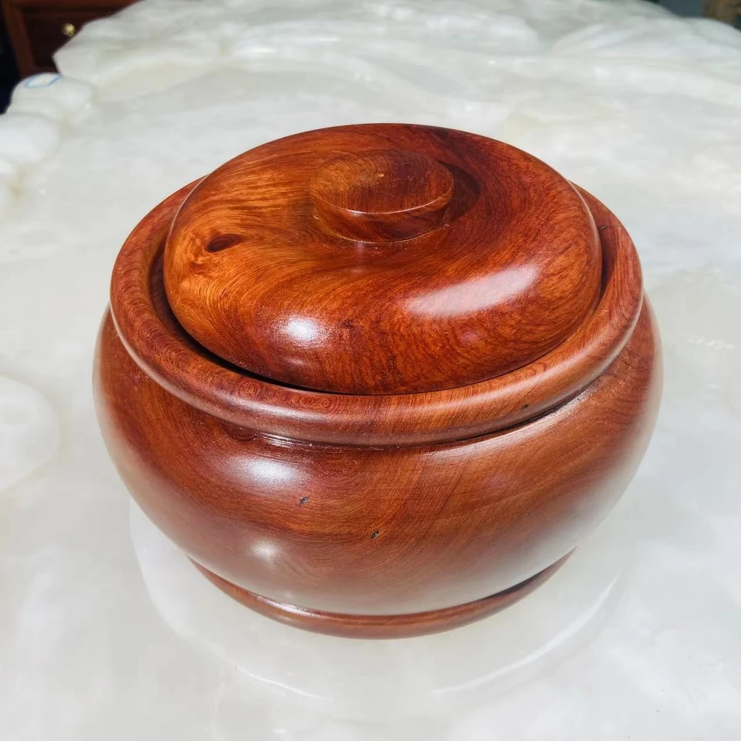 缅甸花梨圆身八宝罐(干果罐)尺寸:20*11cmXT184
