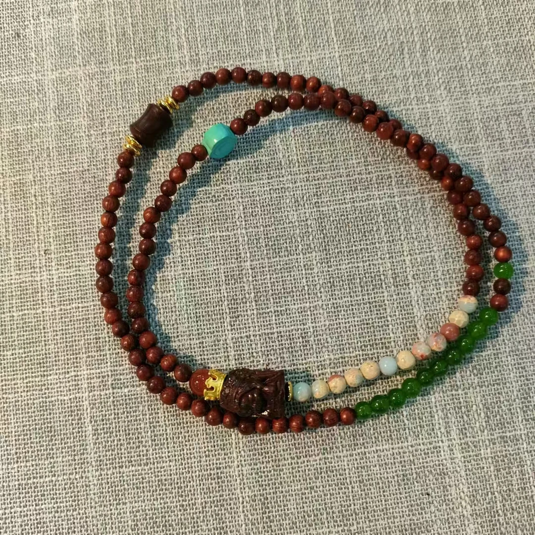 小叶紫檀DIY圆珠带度母手串（0.4）XT1038