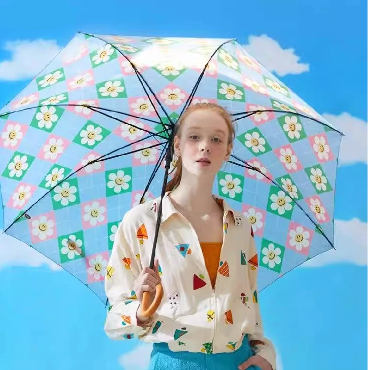 wigglewiggle太阳防晒伞女防紫外线晴雨伞两用结实抗风长柄直杆伞