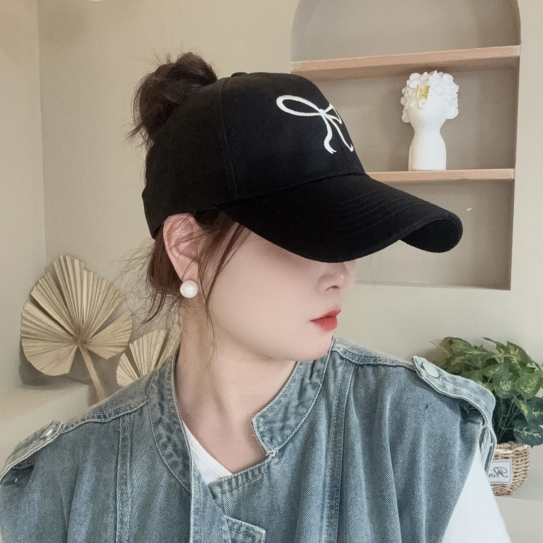【新款空顶棒球帽】可扎高马尾丸子头百搭四季女户外运动遮阳帽子