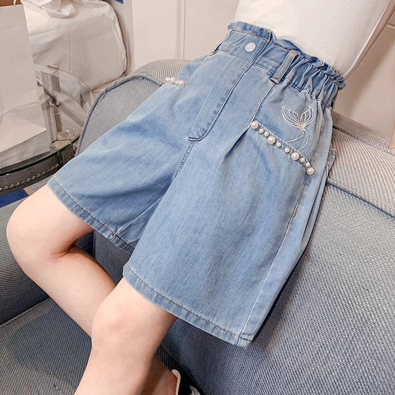 女童裤子夏装时尚中裤五分裤休闲儿童中大童牛仔短裤夏季薄款热裤