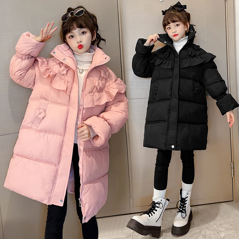 女童秋冬棉服加厚外套中长款时尚中大童2022新款冬装棉衣女孩棉袄
