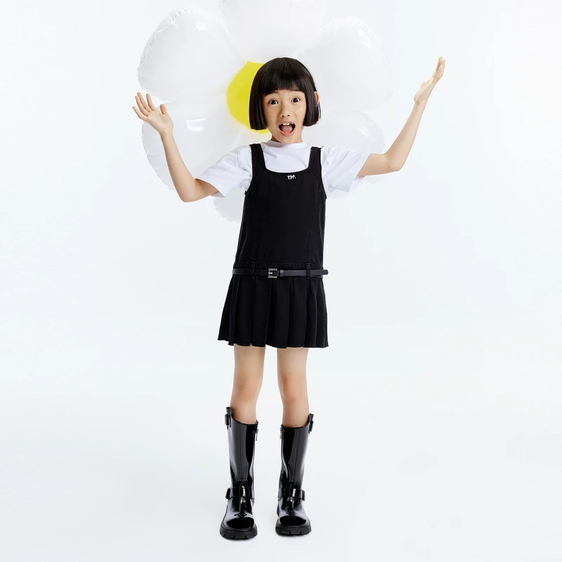 MOCo.童装24秋装新款女童丹宁风背心无袖牛仔连衣裙#KBD3DRS001