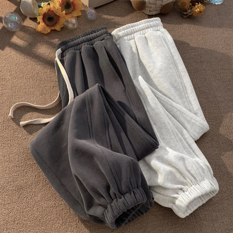 【小扬直播推荐】爆款休闲卫裤男春秋款宽松束脚重磅垂感潮牌简约