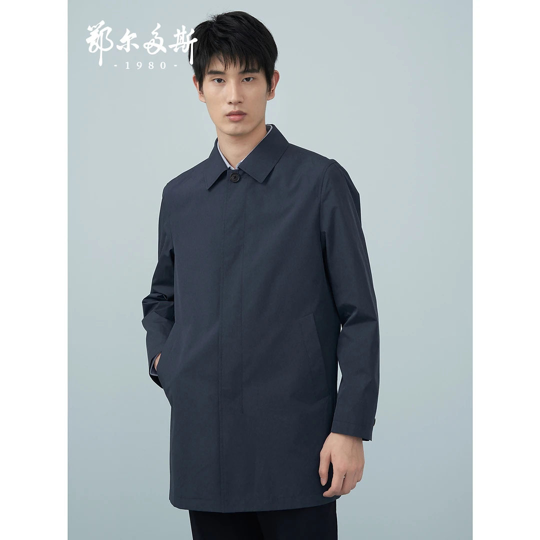 鄂尔多斯1980男装早春男士通勤风商务长袖夹克外套经典休闲
