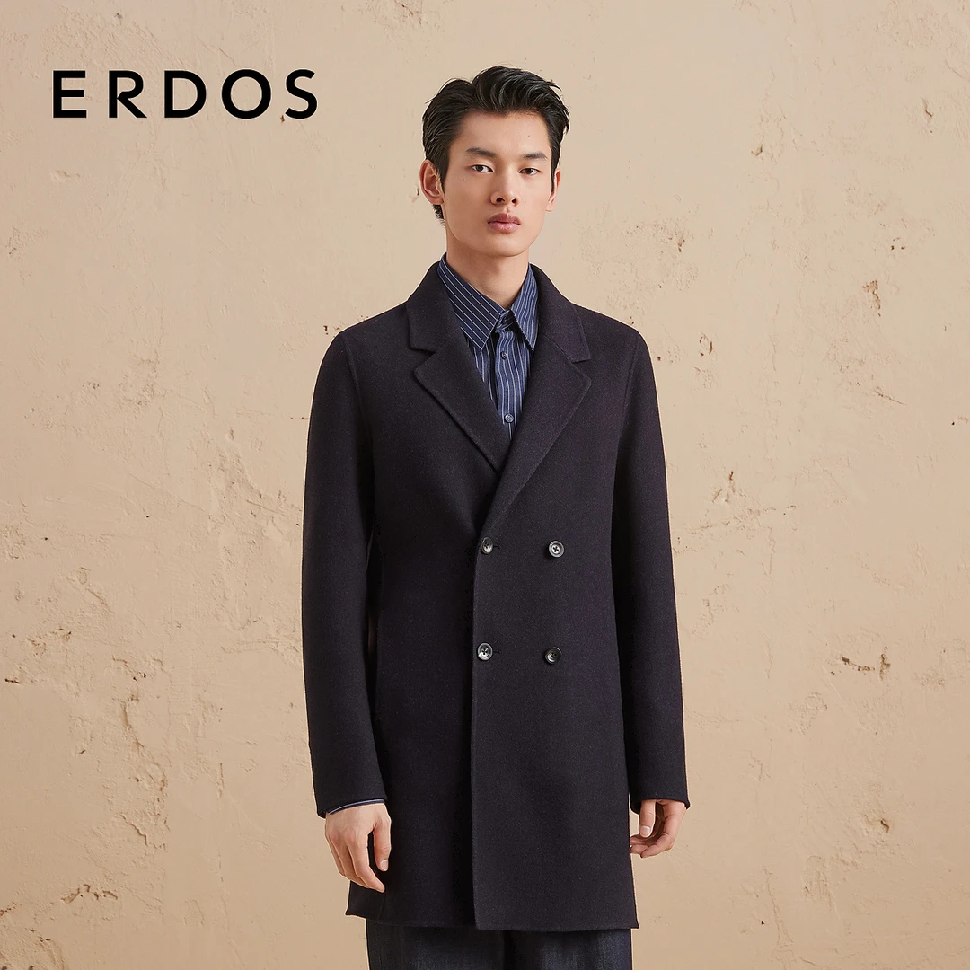 ERDOS 男装双排扣海军双面大衣挺阔修身商务外套
