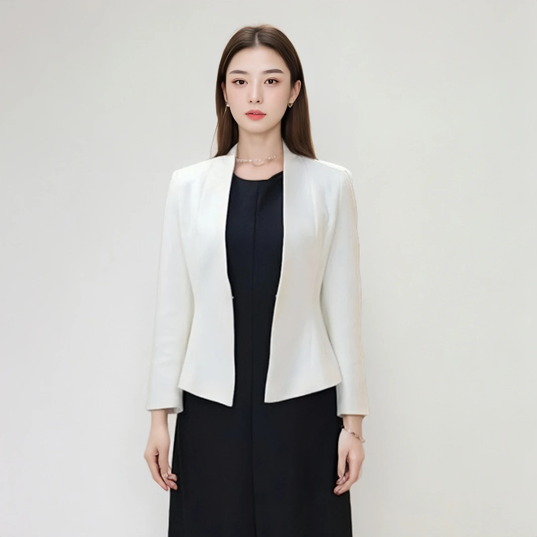 秋季时尚百搭修身显瘦气质纯色上衣长袖轻奢女士西装外套（送胸针）