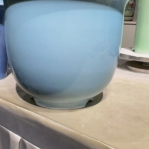 摆件见**朴天蓝釉瑕疵陶瓷不退货
