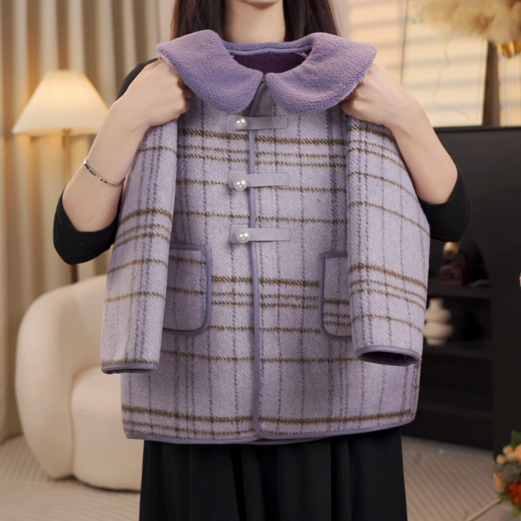 女童外套毛呢加绒加厚秋冬款hs134