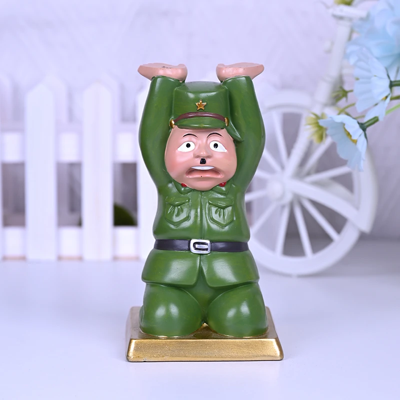 创意网红个性摆件家居饰品日本人下跪投降客厅潮流托盘摆设烟灰缸