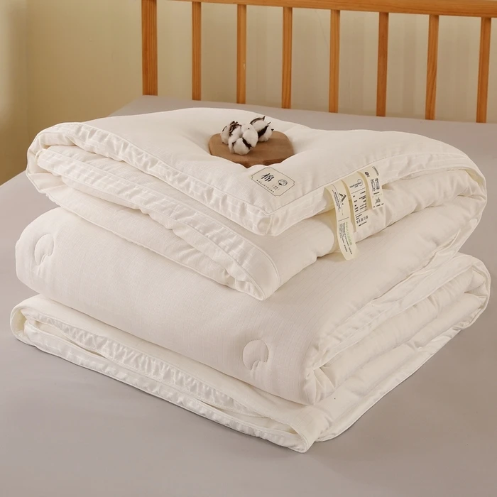 【刘老板】新款轻奢全棉贡缎提花无印风大豆被冬被春秋被被子被芯