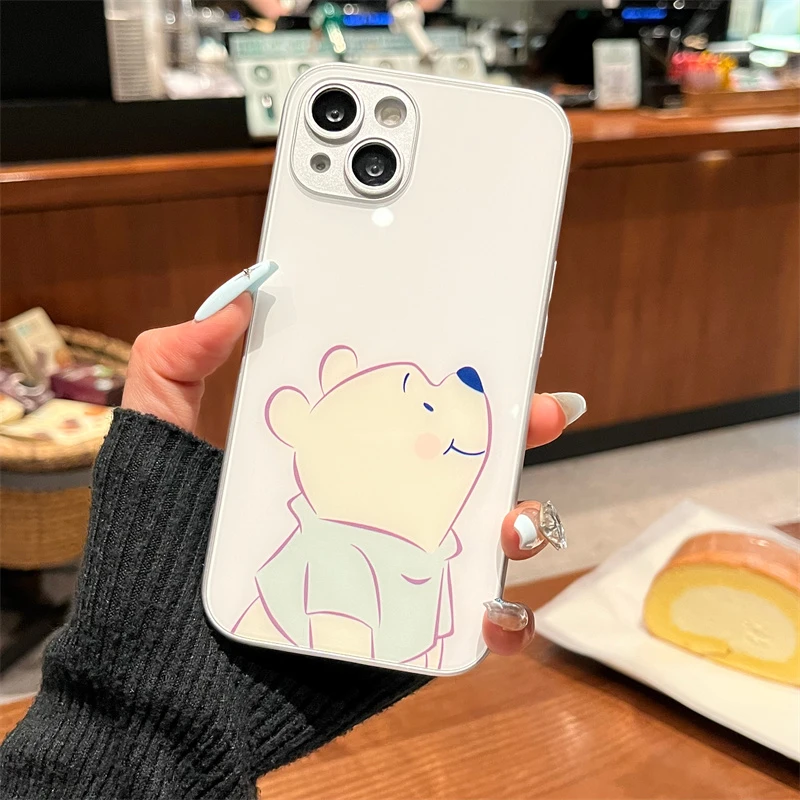 适用iPhone14promax苹果13高级手机壳保护套11仰望白熊12玻璃壳xr