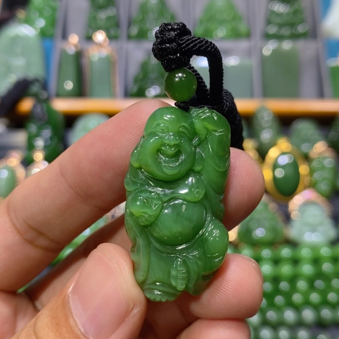 【闪购商品】和田玉吊坠(不含链)未镶嵌阿***1粉绿佛公