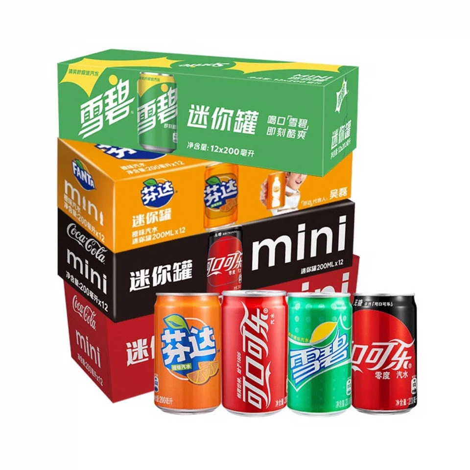 可口可乐迷你罐饮料汽水200ml罐装整箱mini零度无糖可乐芬达雪碧