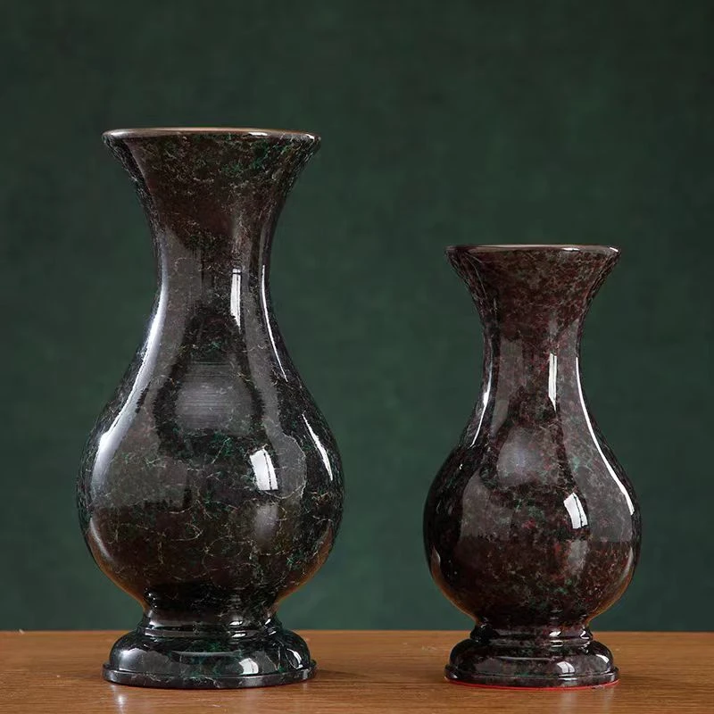 圆通黄铜绿彩花瓶净水瓶圣水瓶插花花瓶葫芦花瓶供瓶居家桌面装饰