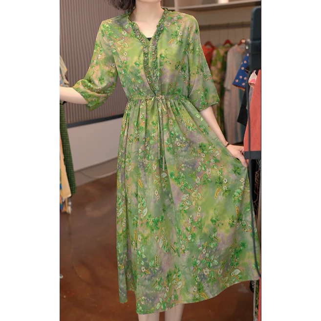 7880-21新款时尚休闲印花连衣裙