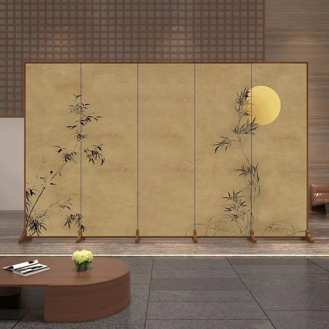 新中式屏风隔断客厅遮挡简约折叠移动现代办公房间双面租房可折屏