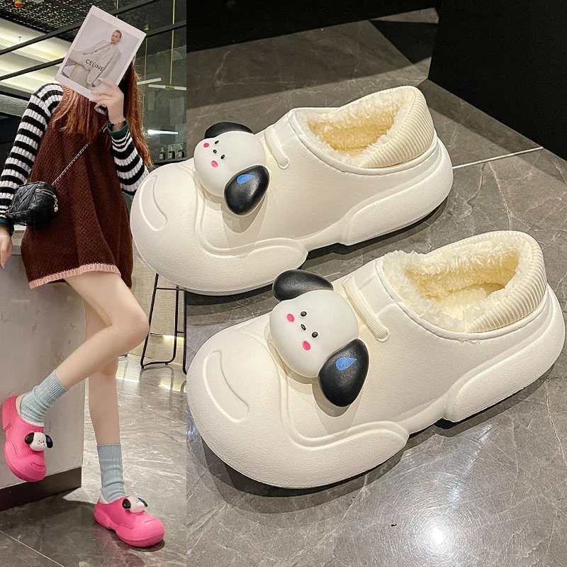 防水棉拖鞋女士2024新款冬季室内简约月子鞋防滑保暖超软拖鞋男款