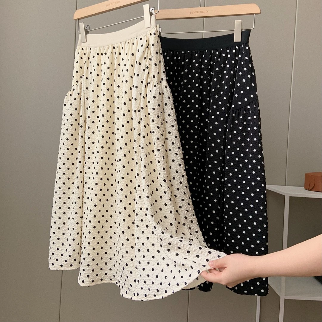 大叮自制 清仓！定制压花肌理感波点半裙 Q363