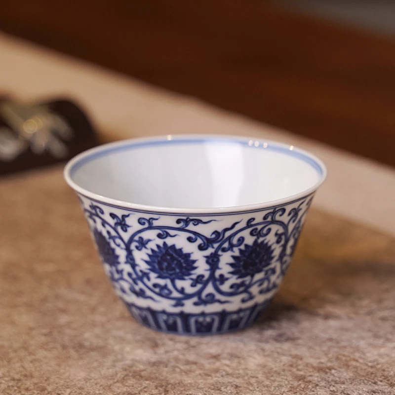 明宣匠造 明御临古 永乐缠枝莲主人杯