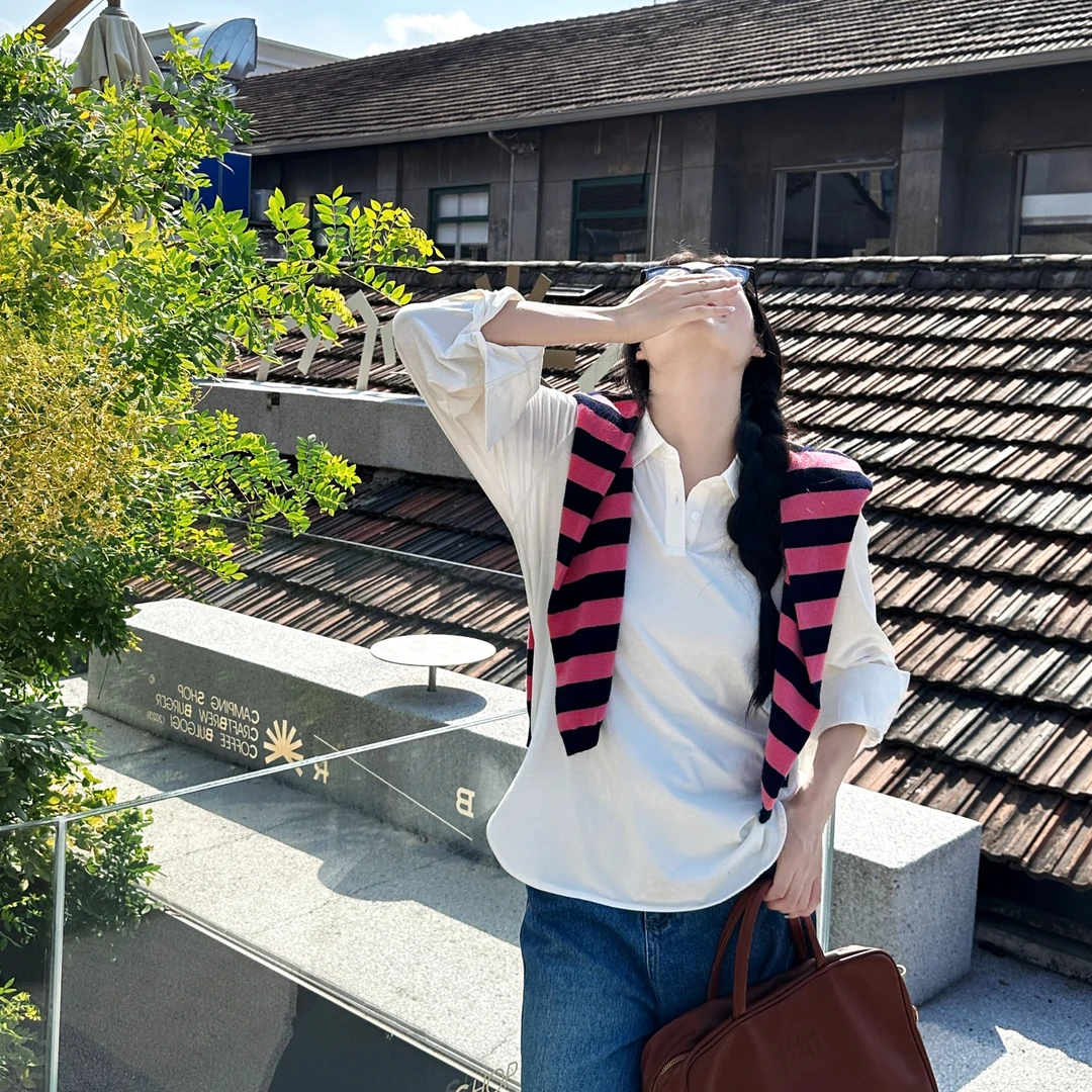 UNPRETTY BEAUTY【小宝贝】【三防】叠穿休闲衬衫领长袖T-M24306338