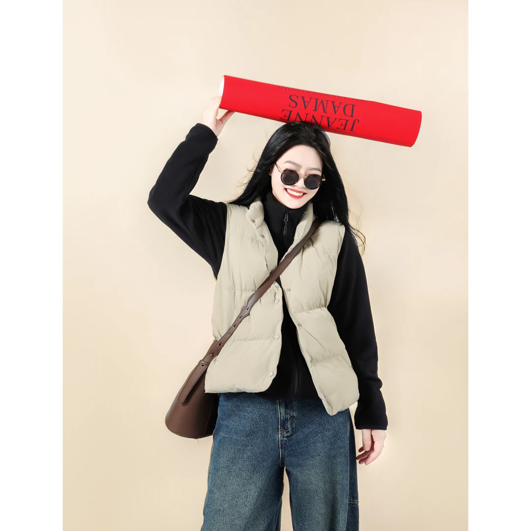 UNPRETTY BEAUTY【双面穿马甲】韩版百搭纯色保暖羽绒马甲-HD249271