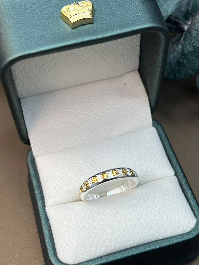 925银戒指 43号-古法银镀金錾刻工艺银色戒指百搭轻奢-YLR0150