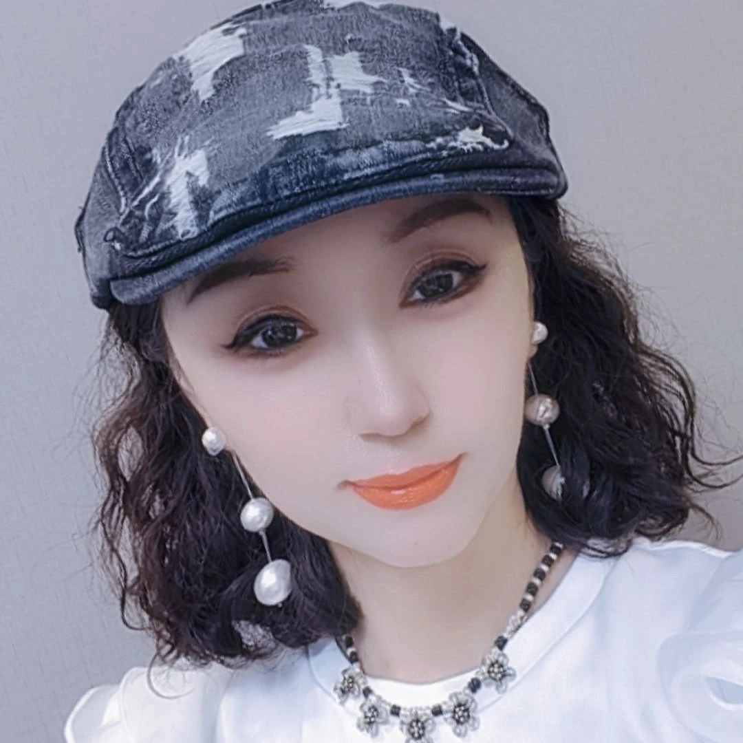 【尚雅美】时尚牛仔印花压舌前进帽