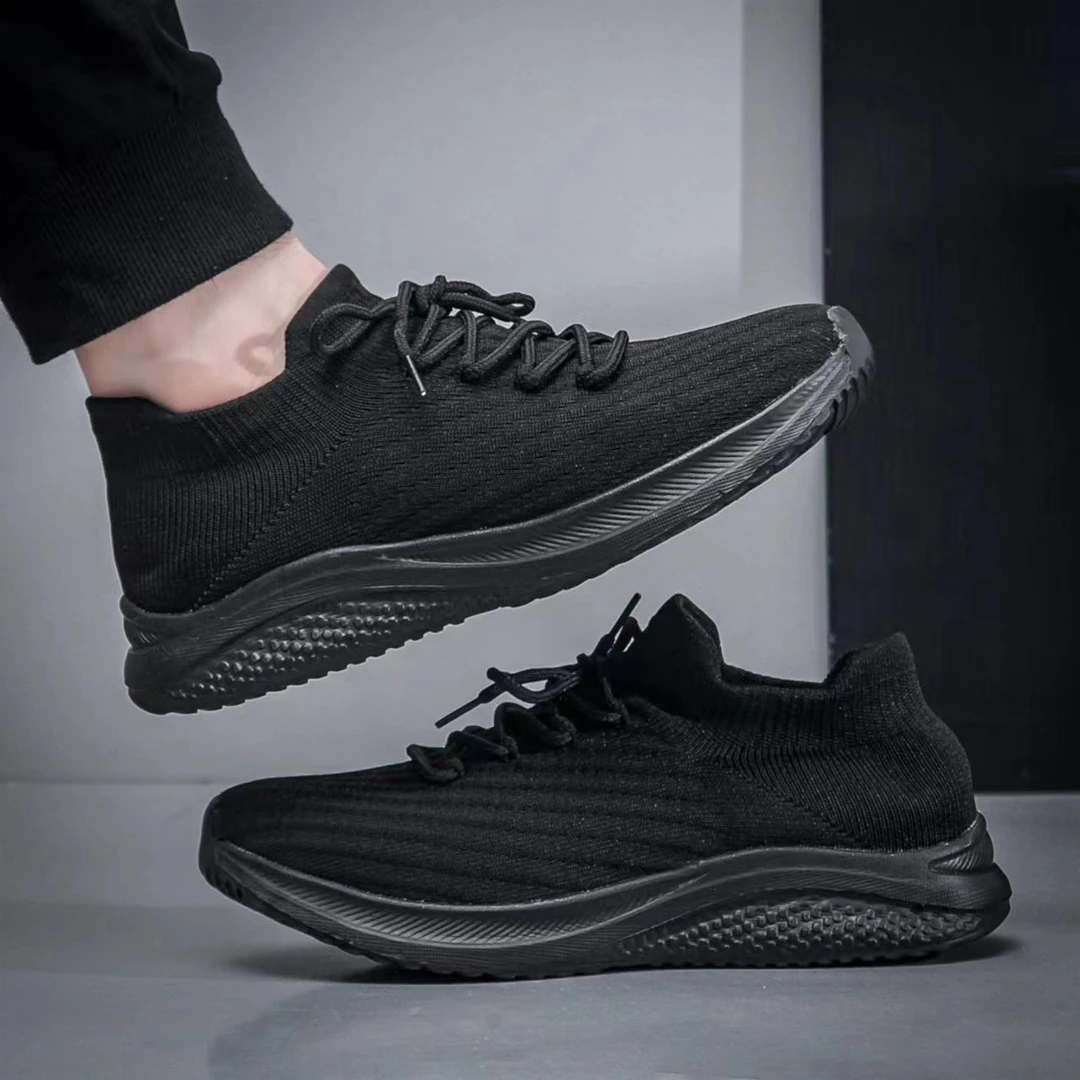 2024夏季男鞋休闲鞋新款飞织百搭休闲简约透气一脚蹬运动网面鞋潮