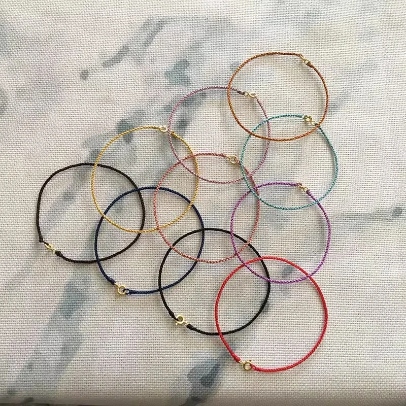 布艺手链 细款手绳编织情侣手链手工编织绳DIY可穿珠友谊红绳