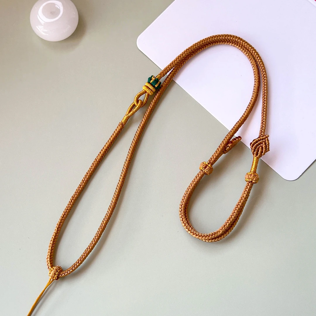 非金属布艺吊坠 高档吊坠绳手工编绳项链挂绳佛头绳子金色绳编绳