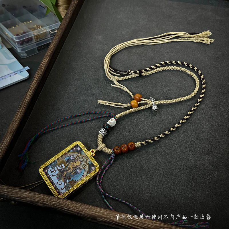 非金属布艺吊坠 藏式编织吊坠绳半成品diy可挂唐卡藏风手搓棉线