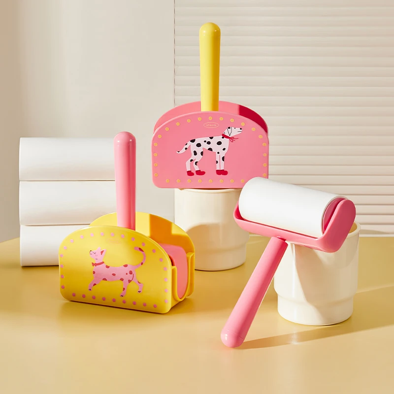 粘毛器滚筒可撕式床上头发猫毛粘毛滚刷可立衣服除毛滚轮替换卷纸