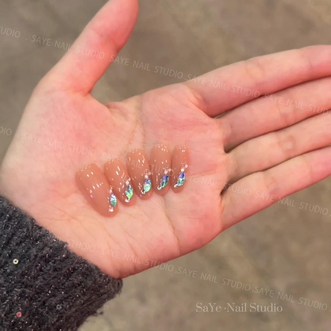 【孔雀蓝】SAYE飒爷轻奢设计穿戴甲手工指尖钻